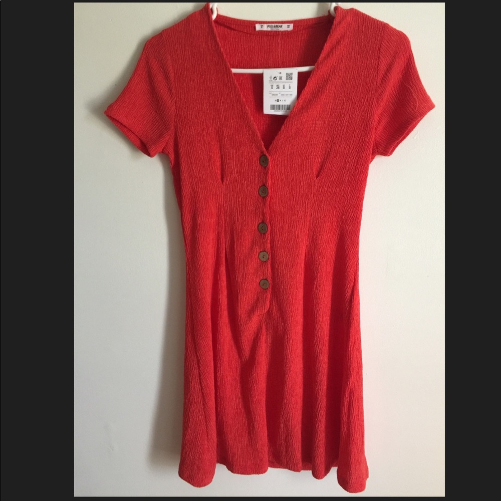 Breathable red orange swing dress NWT
